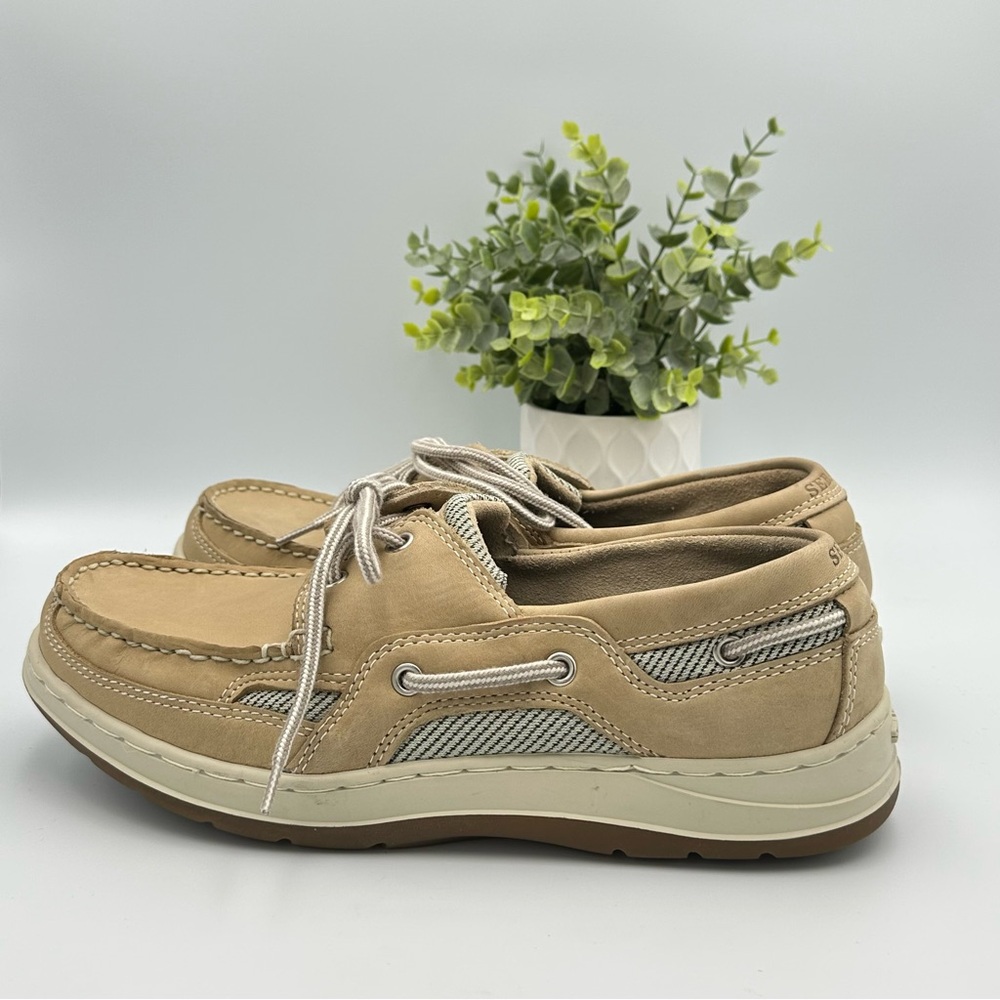 Sebago Men’s Bar Harbor Leather Tan Slip On Loafers Boat Shoes Size 9